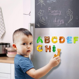 Large Size Magnetic Letters, Cute Animal Alphabet ABC Magnets for Fridge Colorful Uppercase Animals Toys Set Educational Spelling Learning Games for Kids, Toddlers 3 4 5 Years Old Large Size Magnetic Letters, Cute Animal Alphabet ABC Magnets for Fridge Colorful Uppercase Animals Toys Set Educational Spelling Learning Games for Kids, Toddlers 3 4 5 Years Old