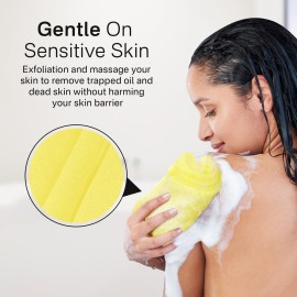 Yiclick Exfoliating Washcloth Towel [3 Pack], Japanese Exfoliating Bath Wash Cloth for Body Exfoliation, Korean Back Scrubber Washer for Shower, African Net Sponge Brush Loofah Exfoliator (Colors)