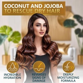 Coconut Shampoo and Conditioner Set - Sulfate Free and Paraben Free Intense Moisturizing Treatment with Jojoba - For Hydrating Your Scalp and Restoring Dry and Damaged Hair Coconut Shampoo and Conditioner Set - Sulfate Free and Paraben Free Intense Moisturizing Treatment with Jojoba - For Hydrating Your Scalp and Restoring Dry and Damaged Hair