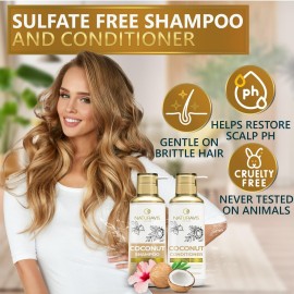 Coconut Shampoo and Conditioner Set - Sulfate Free and Paraben Free Intense Moisturizing Treatment with Jojoba - For Hydrating Your Scalp and Restoring Dry and Damaged Hair Coconut Shampoo and Conditioner Set - Sulfate Free and Paraben Free Intense Moisturizing Treatment with Jojoba - For Hydrating Your Scalp and Restoring Dry and Damaged Hair