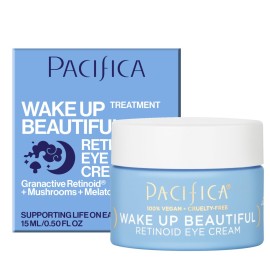 Pacifica Wake Up Beautiful Retinoid Eye Cream - Anti-Aging Under Eye Cream for Fine Lines & Wrinkles, Infused w/ Retinoid, Melatonin & Mushrooms for Puffiness, Dark Circles & Eye Bags Daily Treatment