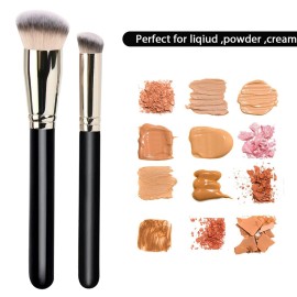 Makeup Brushes DPOLLA Pro Foundation Brush and Flawless Concealer Brush Perfect for Any Look Premium Luxe Hair Contour Brush Perfect for Blending Liquid,Buffing,Cream,Sculpting,Mineral Makeup Makeup Brushes DPOLLA Pro Foundation Brush and Flawless Concealer Brush Perfect for Any Look Premium Luxe Hair Contour Brush Perfect for Blending Liquid,Buffing,Cream,Sculpting,Mineral Makeup