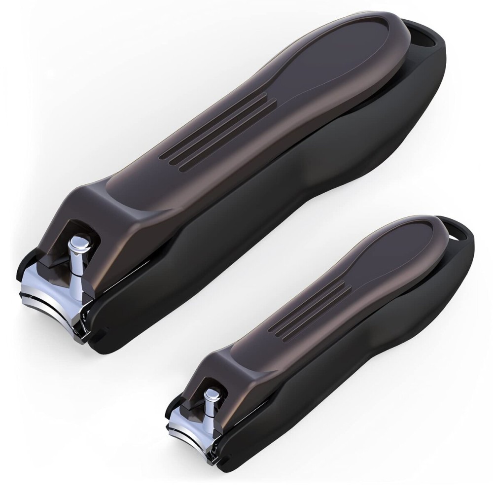 GLAMFIELDS Nail Clipper with Catcher, No Splash Fingernail Toenail Clipper Stainless Steel Nail Cutter Nail Trimmer, Good Gift for Men and Women MF-Large/Small 2Pack) GLAMFIELDS Nail Clipper with Catcher, No Splash Fingernail Toenail Clipper Stainless Steel Nail Cutter Nail Trimmer, Good Gift for Men and Women MF-Large/Small 2Pack)
