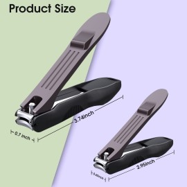 GLAMFIELDS Nail Clipper with Catcher, No Splash Fingernail Toenail Clipper Stainless Steel Nail Cutter Nail Trimmer, Good Gift for Men and Women MF-Large/Small 2Pack) GLAMFIELDS Nail Clipper with Catcher, No Splash Fingernail Toenail Clipper Stainless Steel Nail Cutter Nail Trimmer, Good Gift for Men and Women MF-Large/Small 2Pack)