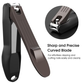 GLAMFIELDS Nail Clipper with Catcher, No Splash Fingernail Toenail Clipper Stainless Steel Nail Cutter Nail Trimmer, Good Gift for Men and Women MF-Large/Small 2Pack) GLAMFIELDS Nail Clipper with Catcher, No Splash Fingernail Toenail Clipper Stainless Steel Nail Cutter Nail Trimmer, Good Gift for Men and Women MF-Large/Small 2Pack)