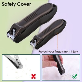 GLAMFIELDS Nail Clipper with Catcher, No Splash Fingernail Toenail Clipper Stainless Steel Nail Cutter Nail Trimmer, Good Gift for Men and Women MF-Large/Small 2Pack) GLAMFIELDS Nail Clipper with Catcher, No Splash Fingernail Toenail Clipper Stainless Steel Nail Cutter Nail Trimmer, Good Gift for Men and Women MF-Large/Small 2Pack)