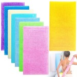 8Pcs 35 Inch Exfoliating Bath Cloth,Skin Bath Wash Towel,Nylon Shower Washcloth Body Scrubber Loofah for Women and Men