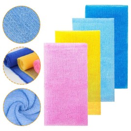 8Pcs 35 Inch Exfoliating Bath Cloth,Skin Bath Wash Towel,Nylon Shower Washcloth Body Scrubber Loofah for Women and Men