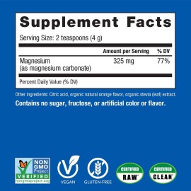 Natural Vitality Calm Magnesium Supplement, Anti-Stress Drink Mix Powder, Gluten Free, Vegan, & Non-GMO, Orange, 8 oz