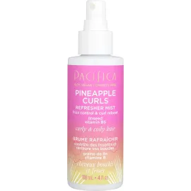 Pacifica Pineapple Curls Refresher Mist Frizz Control Spray & Curly Hair Enhancing -w/Hyaluronic Acid Vitamin B5 & Natural Plant Oils Revitalizes Curls - Vegan Cruelty Free Dermatologist Tested