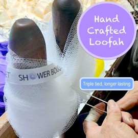 SHOWER BOUQUET Loofah-Charcoal Bath-Sponge XL-Color-4-Pack // Extra Large 75g Soft Mesh Black Luffa Loofa Loufa Puff Set/Exfoliating Body Scrubber for Women and Men - Exfoliate & Soothe Face & Body SHOWER BOUQUET Loofah-Charcoal Bath-Sponge XL-Color-4-Pack // Extra Large 75g Soft Mesh Black Luffa Loofa Loufa Puff Set/Exfoliating Body Scrubber for Women and Men - Exfoliate & Soothe Face & Body