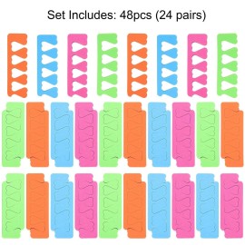 48pcs Sponge Toe Separators Pedicure Set for Nail Polish- Premium Nail Art Painting and Polishing Tool Kit, 4 Funy Color 48pcs Sponge Toe Separators Pedicure Set for Nail Polish- Premium Nail Art Painting and Polishing Tool Kit, 4 Funy Color