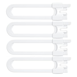 Vmaisi Baby Sliding Cabinet Locks - 4 Pack Adjustable U Shaped Child Safety Locks,Childproof Latches for Kitchen Bathroom Storage Cupboards Doors, Handles and Knobs White (4) Vmaisi Baby Sliding Cabinet Locks - 4 Pack Adjustable U Shaped Child Safety Locks,Childproof Latches for Kitchen Bathroom Storage Cupboards Doors, Handles and Knobs White (4)