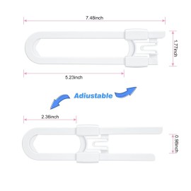 Vmaisi Baby Sliding Cabinet Locks - 4 Pack Adjustable U Shaped Child Safety Locks,Childproof Latches for Kitchen Bathroom Storage Cupboards Doors, Handles and Knobs White (4) Vmaisi Baby Sliding Cabinet Locks - 4 Pack Adjustable U Shaped Child Safety Locks,Childproof Latches for Kitchen Bathroom Storage Cupboards Doors, Handles and Knobs White (4)