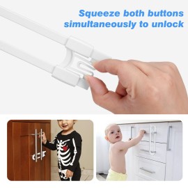 Vmaisi Baby Sliding Cabinet Locks - 4 Pack Adjustable U Shaped Child Safety Locks,Childproof Latches for Kitchen Bathroom Storage Cupboards Doors, Handles and Knobs White (4) Vmaisi Baby Sliding Cabinet Locks - 4 Pack Adjustable U Shaped Child Safety Locks,Childproof Latches for Kitchen Bathroom Storage Cupboards Doors, Handles and Knobs White (4)