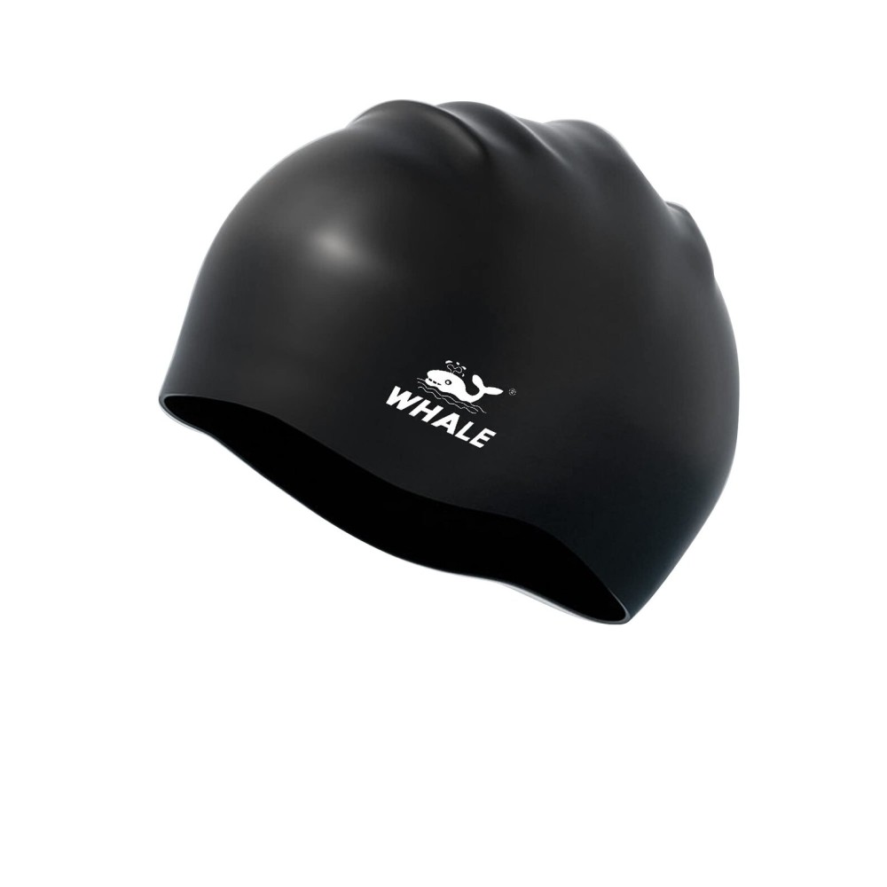 WHALE Extra Large Swim Cap for Women Men, Durable Silicone Swimming Hat with Ear Protection, Unisex Adults Bath Swimming Caps for Long Thick Curly Hair & Dreadlocks Braids Weaves Afro Hair (Black) WHALE Extra Large Swim Cap for Women Men, Durable Silicone Swimming Hat with Ear Protection, Unisex Adults Bath Swimming Caps for Long Thick Curly Hair & Dreadlocks Braids Weaves Afro Hair (Black)