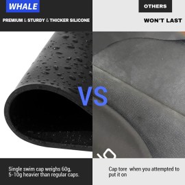 WHALE Extra Large Swim Cap for Women Men, Durable Silicone Swimming Hat with Ear Protection, Unisex Adults Bath Swimming Caps for Long Thick Curly Hair & Dreadlocks Braids Weaves Afro Hair (Black) WHALE Extra Large Swim Cap for Women Men, Durable Silicone Swimming Hat with Ear Protection, Unisex Adults Bath Swimming Caps for Long Thick Curly Hair & Dreadlocks Braids Weaves Afro Hair (Black)