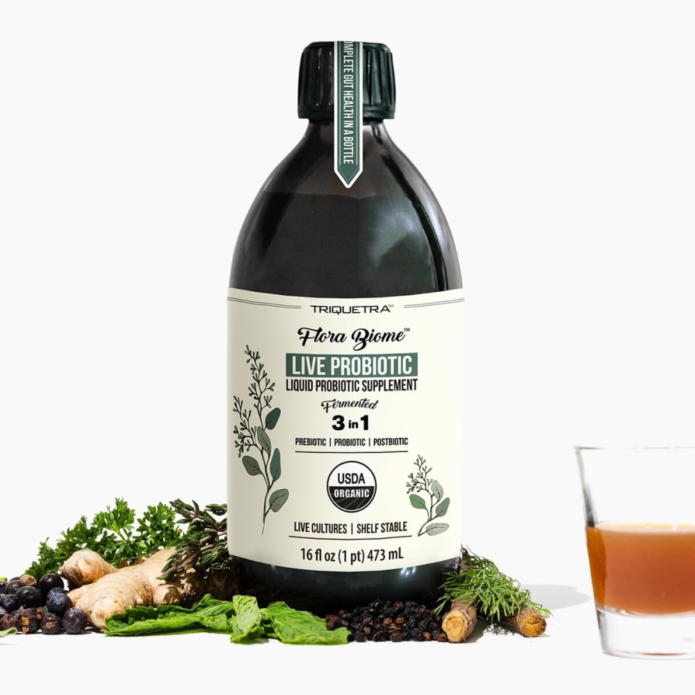 Flora Biome - Live Probiotic, Prebiotic, & Postbiotic - Organic Live-Culture - 10 Probiotic Strains, 18 Fermented Herbs - Complete Gut Health & Microbiome Optimizer (16 oz) Flora Biome - Live Probiotic, Prebiotic, & Postbiotic - Organic Live-Culture - 10 Probiotic Strains, 18 Fermented Herbs - Complete Gut Health & Microbiome Optimizer (16 oz)