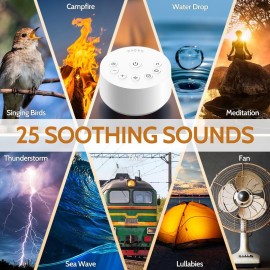 Color Noise Sound Machines Sleep White Noise Machine with 25 Soothing Sounds 32 Volume Levels 5 Timers and 4 Sound Categories and Memory Function for Kids Adults and Home Color Noise Sound Machines Sleep White Noise Machine with 25 Soothing Sounds 32 Volume Levels 5 Timers and 4 Sound Categories and Memory Function for Kids Adults and Home