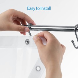 EHZNZIE Clear Shower Curtain Liner Light Weight PEVA, Shower Liner 72x72 Inches, Waterproof, No Chemical Smell with 12 Rust Proof Metal Grommets for Bathroom Shower Curtain EHZNZIE Clear Shower Curtain Liner Light Weight PEVA, Shower Liner 72x72 Inches, Waterproof, No Chemical Smell with 12 Rust Proof Metal Grommets for Bathroom Shower Curtain