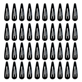 40 Pieces 2 Inch Black Metal Snap Hair Clips Non-slip Hair Barrettes Hair for Girls, Women, Kids Teens or Toddlers