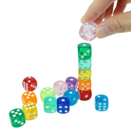 100pcs 16mm Game Dice D6 Six Sided of Rounded Translucent for Yahtzee,Tenzi, Farkle, Bunco, DND, MTG, RPG,Table Board Game or Teaching Math with a Beautiful Blue Drawstring Storage Bag 100pcs 16mm Game Dice D6 Six Sided of Rounded Translucent for Yahtzee,Tenzi, Farkle, Bunco, DND, MTG, RPG,Table Board Game or Teaching Math with a Beautiful Blue Drawstring Storage Bag