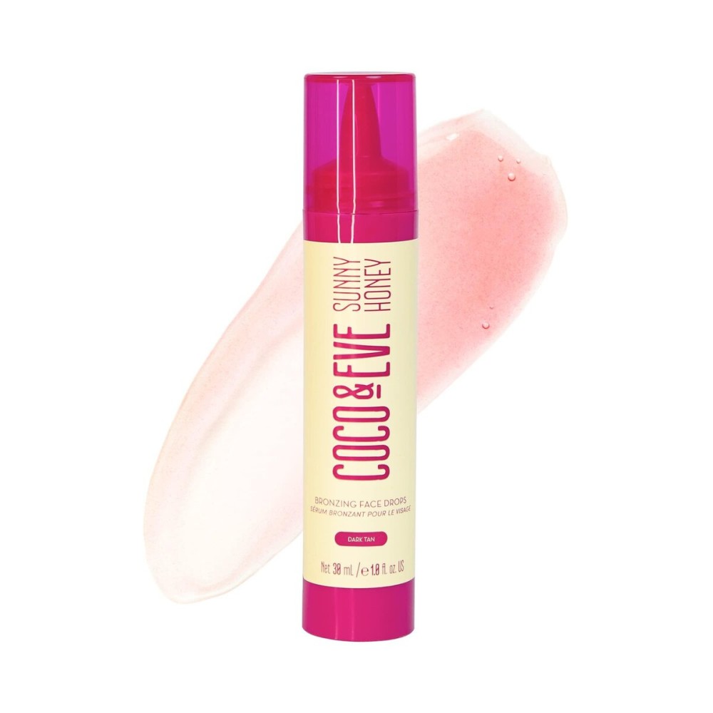 Coco & Eve Sunny Honey Bronzing Face Drops (Dark), Natural, Hydrating Hyaluronic Acid. Indoor Sunless Moisturizing Self Tanner. (1 fl oz) Coco & Eve Sunny Honey Bronzing Face Drops (Dark), Natural, Hydrating Hyaluronic Acid. Indoor Sunless Moisturizing Self Tanner. (1 fl oz)