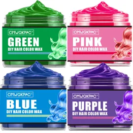 4 Colors Temporary Hair Color Wax,Blue Purple Pink..