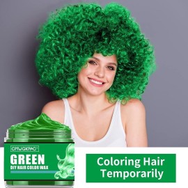 4 Colors Temporary Hair Color Wax,Blue Purple Pink Green Hair Dye Color Wax Washable Natural Instant Hair Color Cream for DIY Hairstyle for Kids Men Women Halloween Party