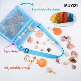 MUYIZI Mesh Bag for Holding Beach Shell,Toys (Blue&Yellow&Orange 3pack) Shell Collecting Bags for Kids, for Picking Up Shells MUYIZI Mesh Bag for Holding Beach Shell,Toys (Blue&Yellow&Orange 3pack) Shell Collecting Bags for Kids, for Picking Up Shells