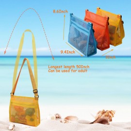 MUYIZI Mesh Bag for Holding Beach Shell,Toys (Blue&Yellow&Orange 3pack) Shell Collecting Bags for Kids, for Picking Up Shells MUYIZI Mesh Bag for Holding Beach Shell,Toys (Blue&Yellow&Orange 3pack) Shell Collecting Bags for Kids, for Picking Up Shells