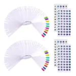 100 ps Fan-Shaped Nail Swatch Sticks with Number Stickers, Nail Practice Sticks, Color Display Wheel, Sample Tips(Transparent)