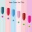 100 ps Fan-Shaped Nail Swatch Sticks with Number Stickers, Nail Practice Sticks, Color Display Wheel, Sample Tips(Transparent)