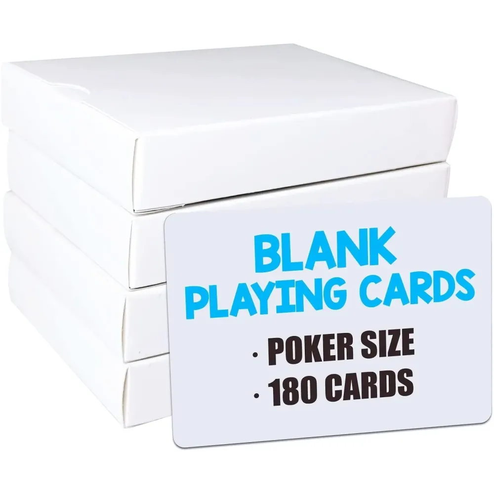 IMAGAME White Blank Playing Cards - 180PCS, Poker Size, Perfect for DIY Flash Cards, Creat Your Own Game, Study Learning, Leave a Message, Writing Words and Drawing.