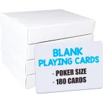 IMAGAME White Blank Playing Cards - 180PCS, Poker Size, Perfect for DIY Flash Cards, Creat Your Own Game, Study Learning, Leave a Message, Writing Words and Drawing.