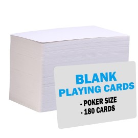 IMAGAME White Blank Playing Cards - 180PCS, Poker Size, Perfect for DIY Flash Cards, Creat Your Own Game, Study Learning, Leave a Message, Writing Words and Drawing.