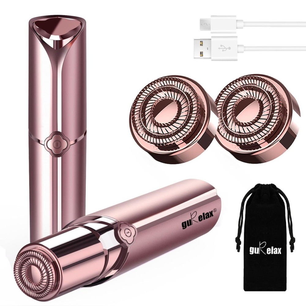 Facial Hair Removal for Women, Electric Painless Rechargeable Facial Hair Remover for Face, Lip, Chin with 2 x Replacement Heads Facial Hair Removal for Women, Electric Painless Rechargeable Facial Hair Remover for Face, Lip, Chin with 2 x Replacement Heads