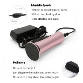 Electric Foot File Callus Remover Professional Foot Sander Grinder Scrubber Foot File Pedicure Tools Adjustable Speed 60 Replacement Sandpaper disc Easy to Remove Cutin Dead Skin calluses-Rose Gold