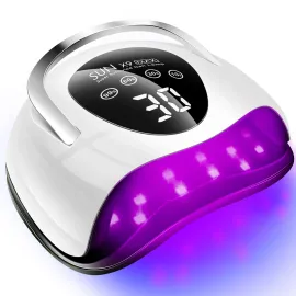 220W LED UV Light Dryer for Nails Gel Polish with 57 Lamp Beads 4 Timer Setting & LCD Touch Display Screen, Auto Sensor, Professional Nail Light
