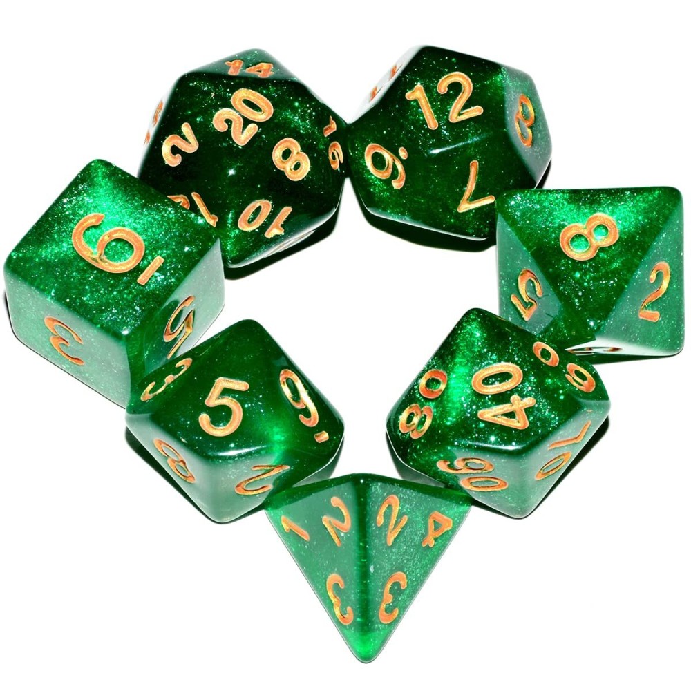 Galaxy Dice Set| Green DND Dice Set for Board Game Galaxy Dice Set| Green DND Dice Set for Board Game