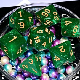 Galaxy Dice Set| Green DND Dice Set for Board Game Galaxy Dice Set| Green DND Dice Set for Board Game