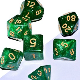 Galaxy Dice Set| Green DND Dice Set for Board Game Galaxy Dice Set| Green DND Dice Set for Board Game