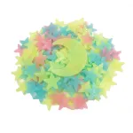 200 Pcs Colorful Glow in The Dark Luminous Stars and Moon Fluorescent Noctilucent Plastic Wall Stickers Murals Decals for Home Art Decor Ceiling Wall Decorate Kids Bedroom Room Decorations