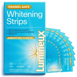 Lumineux Teeth Whitening Strips 9 Treatments - Peroxide Free - Enamel Safe for Whiter Teeth - Whitening Without The Sensitivity - Dentist Formulated - Sensitivity Free