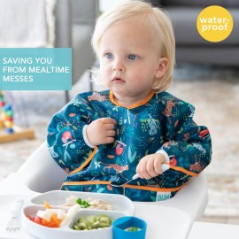 Bumkins Sleeved Bib for Girl or Boy, Baby and Toddler for 6-24 Mos, Essential Must Have for Eating, Feeding, Baby Led Weaning Supplies, Long Sleeve Mess Saving Food Catcher, Soft Fabric, Jungle Bumkins Sleeved Bib for Girl or Boy, Baby and Toddler for 6-24 Mos, Essential Must Have for Eating, Feeding, Baby Led Weaning Supplies, Long Sleeve Mess Saving Food Catcher, Soft Fabric, Jungle