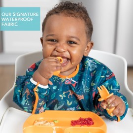 Bumkins Sleeved Bib for Girl or Boy, Baby and Toddler for 6-24 Mos, Essential Must Have for Eating, Feeding, Baby Led Weaning Supplies, Long Sleeve Mess Saving Food Catcher, Soft Fabric, Jungle Bumkins Sleeved Bib for Girl or Boy, Baby and Toddler for 6-24 Mos, Essential Must Have for Eating, Feeding, Baby Led Weaning Supplies, Long Sleeve Mess Saving Food Catcher, Soft Fabric, Jungle