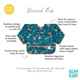 Bumkins Sleeved Bib for Girl or Boy, Baby and Toddler for 6-24 Mos, Essential Must Have for Eating, Feeding, Baby Led Weaning Supplies, Long Sleeve Mess Saving Food Catcher, Soft Fabric, Jungle Bumkins Sleeved Bib for Girl or Boy, Baby and Toddler for 6-24 Mos, Essential Must Have for Eating, Feeding, Baby Led Weaning Supplies, Long Sleeve Mess Saving Food Catcher, Soft Fabric, Jungle
