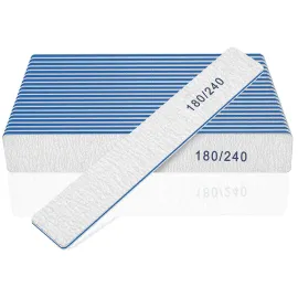 Nail File-Nail Files for Natural Nails 180/240 Grit, Emery Boards Nail Files Double Sided, 12 PCS Professional Manicure Tools for Nail Tech