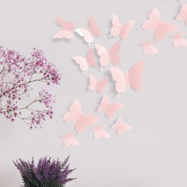 Cute Pink Butterfly Wall Decor 24 pcs, Girls Room Wall Decals, Danish Pastel Aesthetic Butterflies Stickers for Nursery Decorations, Baby Toddler Room Decor for Girls Cute Pink Butterfly Wall Decor 24 pcs, Girls Room Wall Decals, Danish Pastel Aesthetic Butterflies Stickers for Nursery Decorations, Baby Toddler Room Decor for Girls