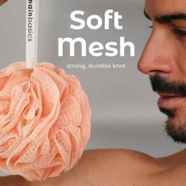 MainBasics Bath Shower Loofah Sponge Pouf Body Scrubber Exfoliator Body Wash Sponge (Set of 3, Coral Reef) MainBasics Bath Shower Loofah Sponge Pouf Body Scrubber Exfoliator Body Wash Sponge (Set of 3, Coral Reef)